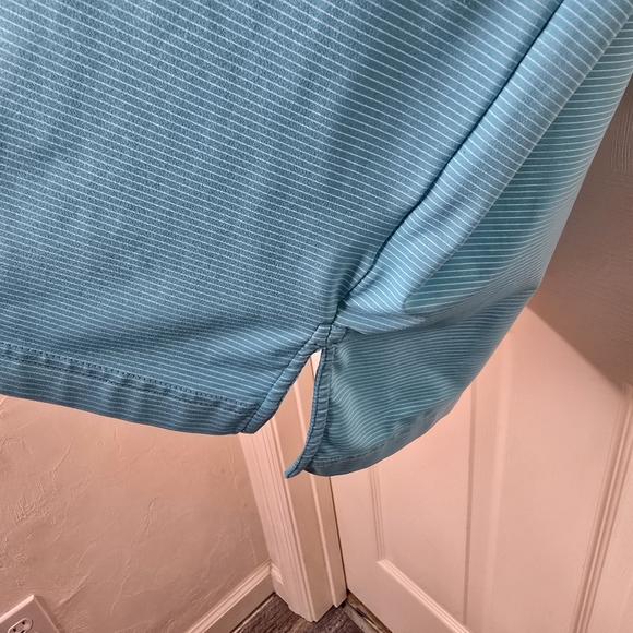 Men's Peter Millar Turquoise Stripe Short Sleeve Polo Shirt L - Picture 4 of 12